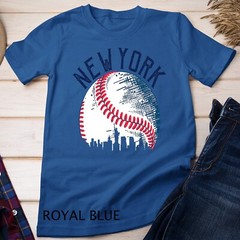 Vintage Downtown New York City Skyline Baseball Lover Gift Unisex T-shirt