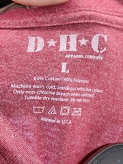 DHC Mens T-Shirt Short Sleeve Size Large Maroon Crew Neck Modern Trigger Puller