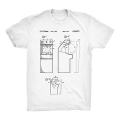 Arcade Game Patent Art T-Shirt. Video Game Gamer Shirt. Black, White or Gray NEW