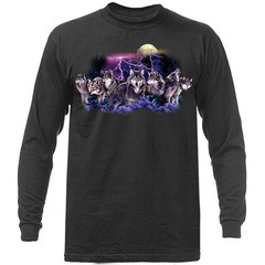 Night Hunt Wild Life Wilderness Animal Outdoor Nature Moon Long Sleeve