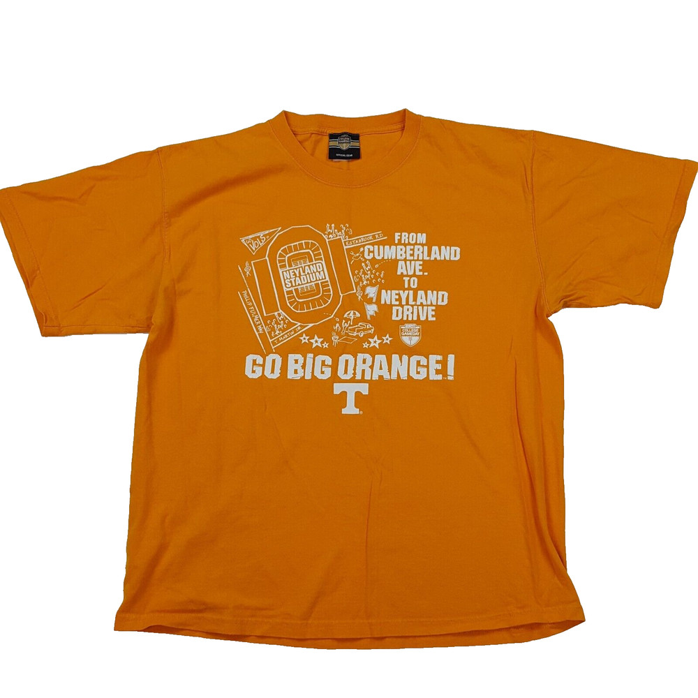 Y2K Go Big Orange Tennessee Vols Men’s Size 2XL Football College Sports T Shirt