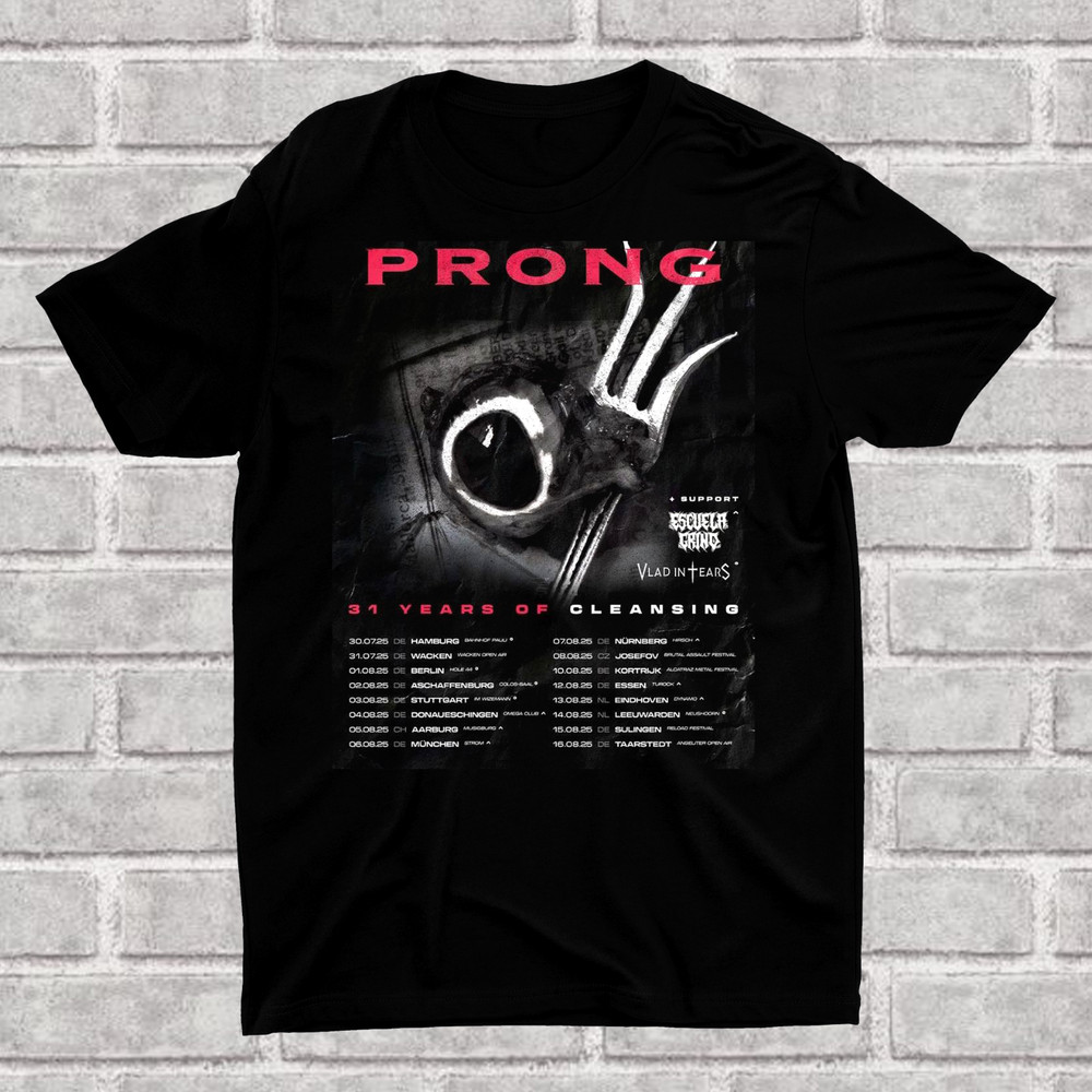 PRONG Band 2025 Tour Black T Shirt All Size S-5Xl Gift Fan