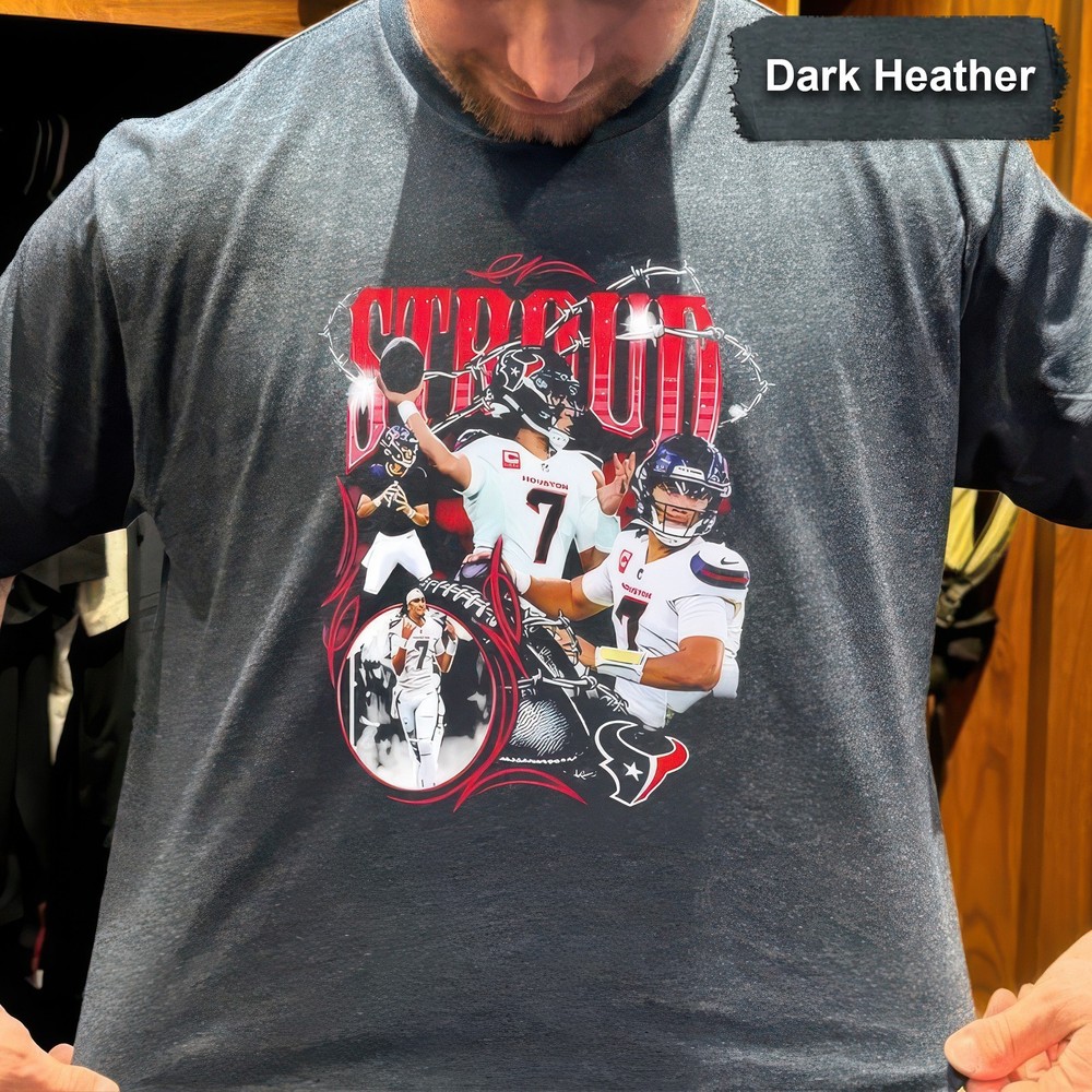 90s Retro Style Collage CJ Stroud H-Town Football Inspired Graphic Bootleg Shirt