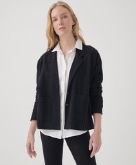 Pact Tops Outerwear Women’S Airplane Relaxed Blazer Large Evergreen Heather