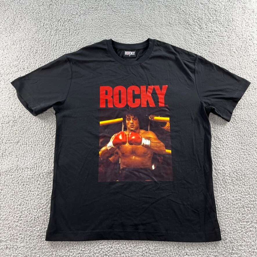 NEW Rocky T Shirt Mens Medium Black Graphic Tee Topman Sylvester Stallone Boxing