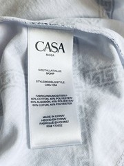 NWT Casa Moda Couture White Black Diamond Geometric Pattern Tee Unisex Men Sz S