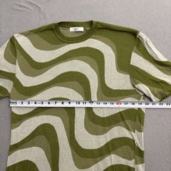 Mr P. Porter T Shirt Mens Large Green Knit Wavy Pattern Short Sleeve Italy