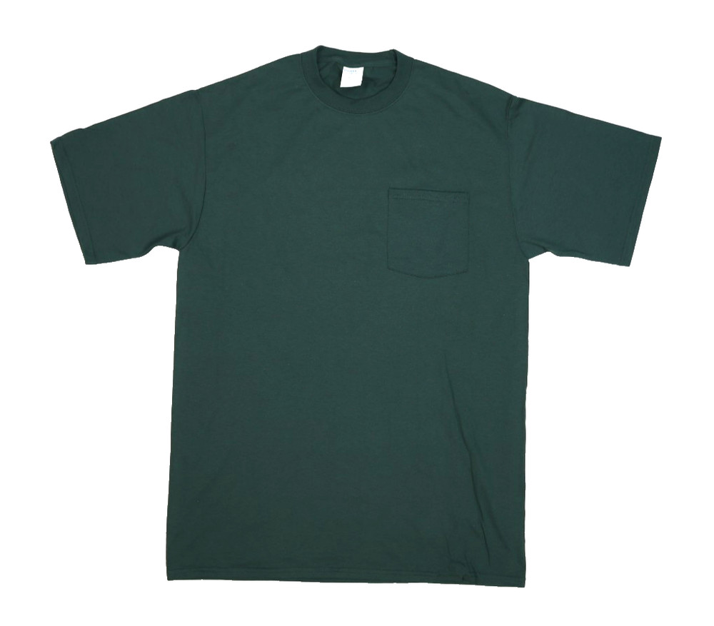Lot of 6 Port & Company Core Blend Green Short Sleeve Pocket T-Shirts Mens LT