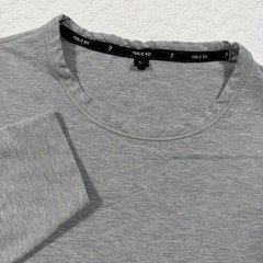 Public Rec Mens Long Sleeve Tee Large Pima Cotton Lyocell Heather Grey EUC