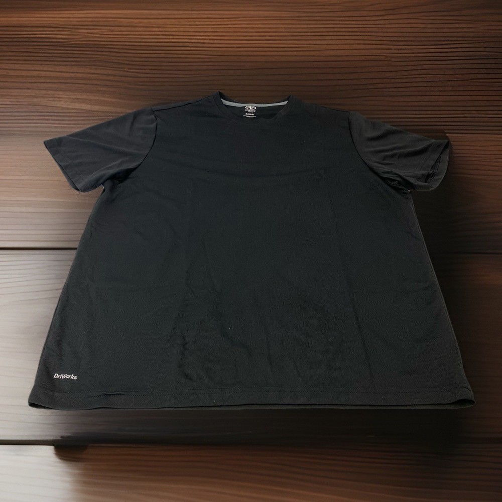 Athletic Works DriWorks Men’s XL Extra Large Solid Black Crew Neck T Shirt