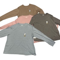 New (4) Athletic Works Mens 3XL DriWorks Long Sleeve T-Shirts Moisture Wicking