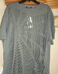 COOFANDY DARK GRAY FRONT ALL OVER CUT OUT CREW NECK T-SHIRT NWT XXL