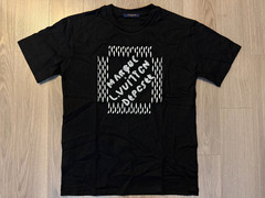 Louis Vuitton Embroidered Signature Cotton Tee Shirt black sz M