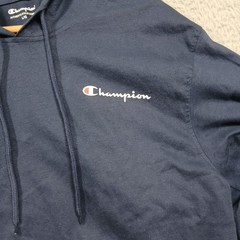 Champion Hoodie Men’s L Navy Pullover Lightweight Athletic Logo