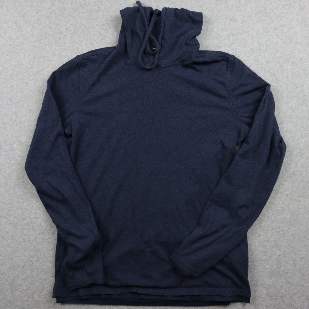 Vince Hoodie Shirt Mens Small Casual Lightweight Layered Lined Blue Long Sleeve