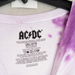 ACDC HIGH VOLTAGE Shirt Mens 2XL XXL Purple TIE DYE Casual ROCK NWT