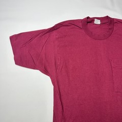 VTG BVD Shirt Mens Large Maroon Pocket Crewneck USA Single Stitch Selvedge