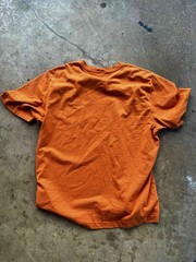 Carhartt Men’s L Orange Cotton Knit Paisley Pocket Crew Neck T-Shirt Loose Fit
