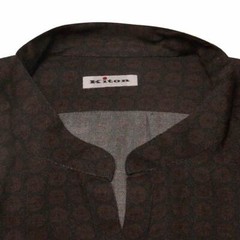 NEW KITON MULTICOLOR VISCOSE WOOL KOREAN SHIRT US 16 – EU 41 MUL