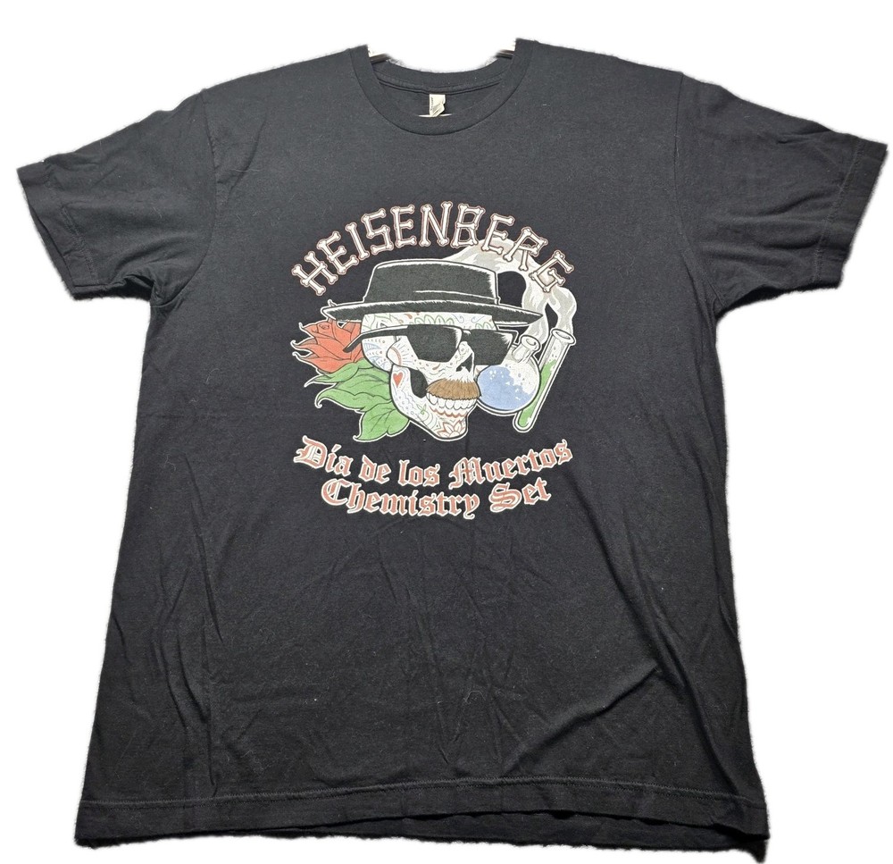 Heisenberg Dia de los Muertos Chemistry Set T-Shirt Men’s XL Black Breaking Bad