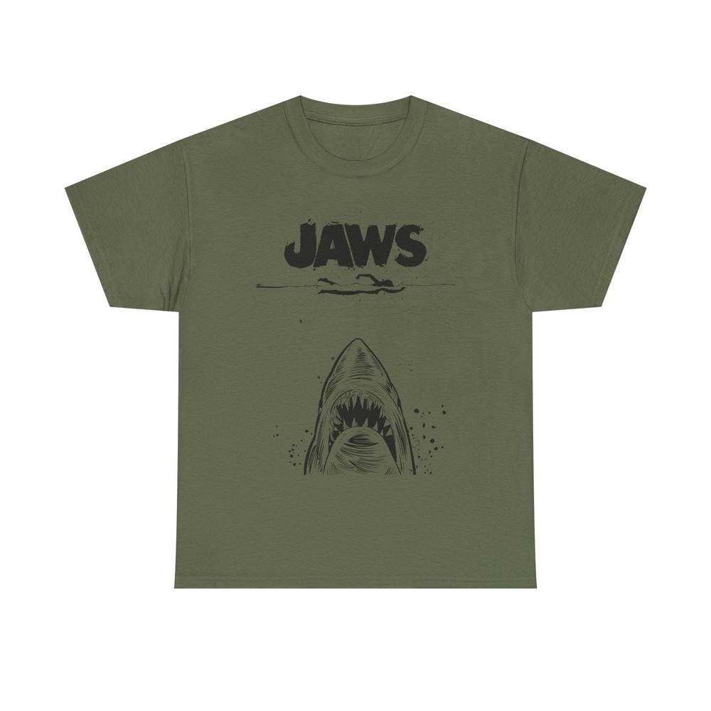 Jaws Poster Black & White Sketch T-Shirt