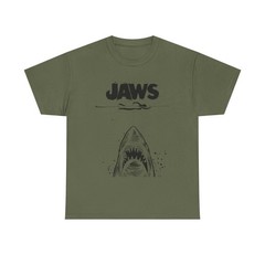 Jaws Poster Black & White Sketch T-Shirt