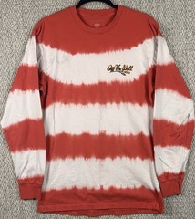 Vans Off The Wall Skull Tie Dye Long Sleeve Tee Medium Red White