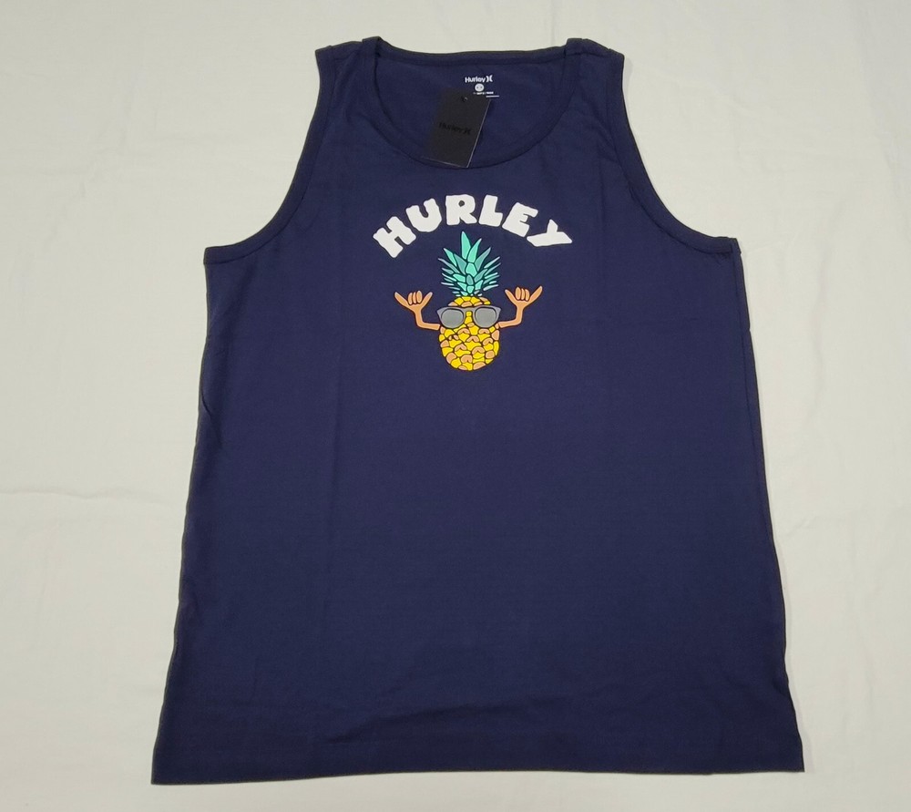 Hurley Men’s Favorite fruit Bros Jersey graphic tank-top Obsidian