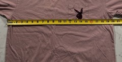 Playboy PacSun T-Shirt Mens Small Pink Cotton Embroidered Bunny Logo Pocket Tee