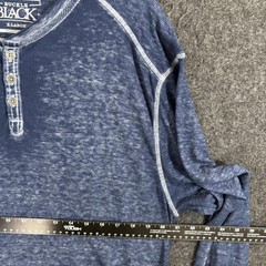 Buckle Black Burnout Henley Shirt Men’s XL Blue Stone Wash Knit Y2K Casual