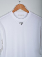 Prada White Triangle Logo T-Shirt Men’s Large Cotton Short Sleeve