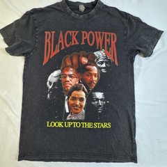 Black History Rap Medium T Shirt MLK Malcolm X Black Power Look Up To The Stars