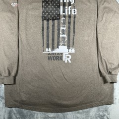 Ariat FR T Shirt Mens 2XL Brown Long Sleeve WorkWear CAT 2 Fire Resistant