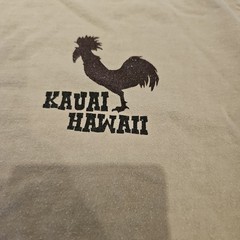 Crazy Shirts Kauai Hawaii Cranky Rooster T-shirt Tan Sz L 100% Combed Cotton EUC