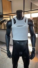 2Piece Men’s Street Fashion Sexy Tight Fitting Irregular Vest Sling T-Shirt