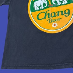 Chang Beer T Shirt L Black Yellow Elephant Tree Thailand Lager Logo Graphic