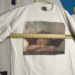 Vintage 90s Raphael Art Tshirt XL Sistine Madonna Angel Cherub Single Stitch