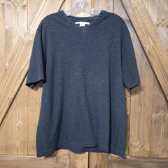 Perry Ellis Men’s Large Charcoal Gray Waffle Knit 100% Cotton Shirt Turkey