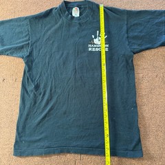 Fruit of the Loom Hands On Rescue Graphic T-Shirt Mens Large Black Heavy Cotton