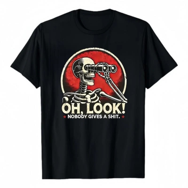 New Oh Look! Nobody Gives A Shi.. Funny Graphic Print Cotton Unisex S-5XL Shirt