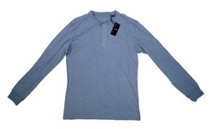 American Tall Shirt Mens LT Blue Lightweight Long Sleeve Henley T-Shirt Tee Tall
