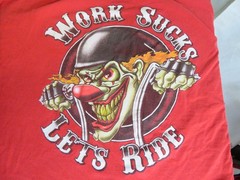 Work Sucks Let’s Ride Biker Motorcycles Clown Red 3XL T-shirt