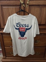Coors Rodeo Cowboy Banquet Beer White T-Shirt Men Large