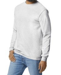 First Quality Ash Grey Gildan Heavy Cotton Adult Long Sleeve T-Shirt, Size M