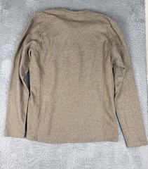 KUHL Konflikt Henley Shirt Mens Large Brown Waffle Knit Thermal Long Sleeve 7472