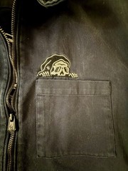 Lurking Class Zip Up Work Shirt Sz M Sketchy Tank Don’t Look Back Black Jacket
