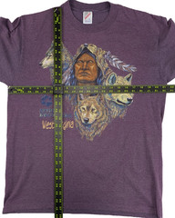 Vtg 90s Jerzees Wolf Native American Spirit Brothers West Virginia Tee USA L