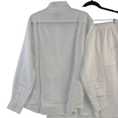 NEW BoohooMAN Super Oversized Linen Blend Shirt & Baggy Trousers White Sz M