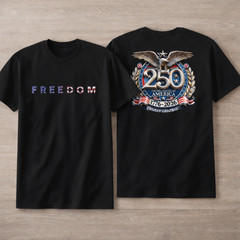 USA 250th Anniversary T-Shirt 1776-2026 Freedom Eagle Independence Day Tee
