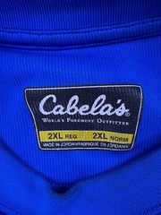 Cabelas Shirt Adult 2XL XXL Blue Casual Outdoors Polyester Hiking T-Shirt Mens
